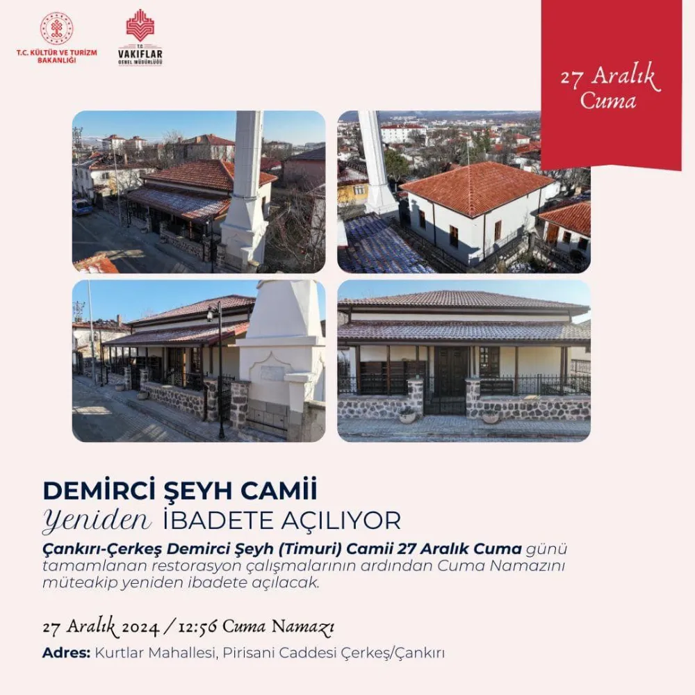 DEMİRCİ ŞEYH CAMİİ YENİDEN İBADETE AÇILIYOR AÇILIŞA DAVETLİSİNİZ