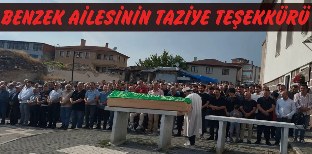 BENZEK AİLESİNİN TAZİYE TEŞEKKÜRÜ